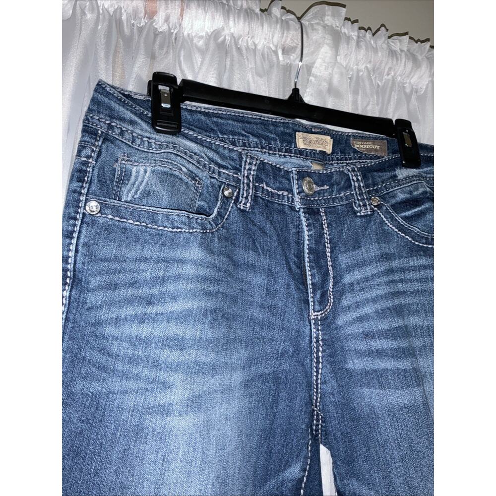Women’s Y2K Style Flattering Bootcut Jeans With Rhinestone Pockets Size 12 - Picture 3 of 11